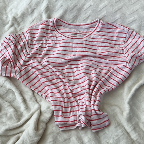 Crop summer red and white striped t shirt XL - Picture 3 of 3